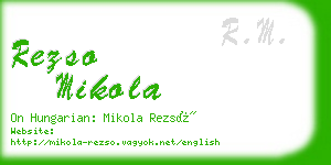 rezso mikola business card